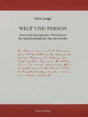 cover image of Welt und Person